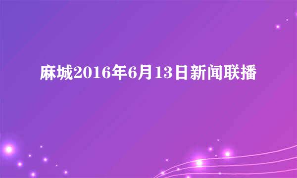 麻城2016年6月13日新闻联播