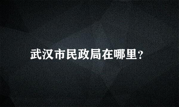 武汉市民政局在哪里？