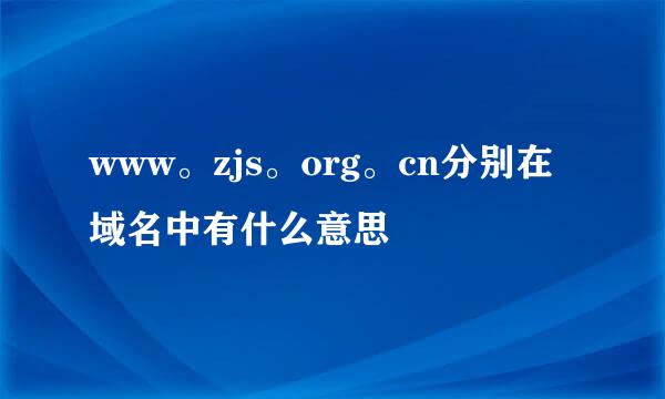 www。zjs。org。cn分别在域名中有什么意思