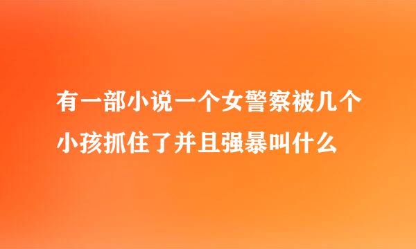 有一部小说一个女警察被几个小孩抓住了并且强暴叫什么