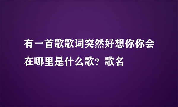 有一首歌歌词突然好想你你会在哪里是什么歌？歌名