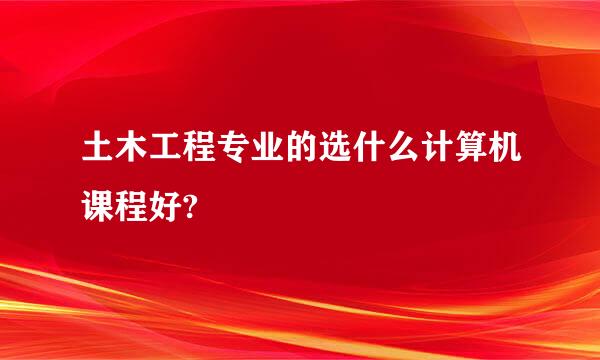 土木工程专业的选什么计算机课程好?