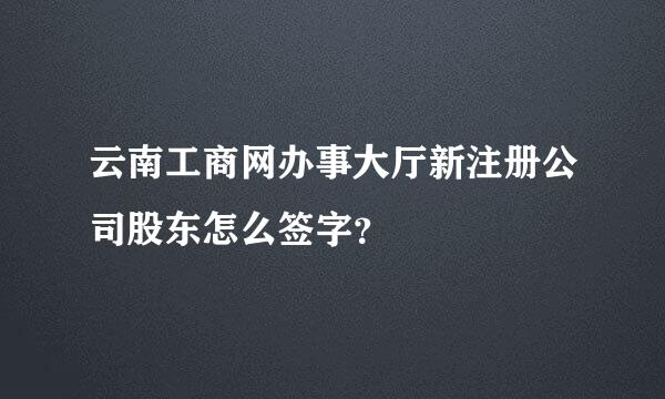 云南工商网办事大厅新注册公司股东怎么签字？