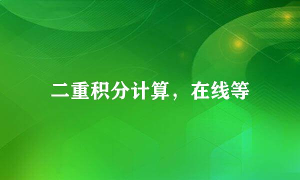 二重积分计算，在线等