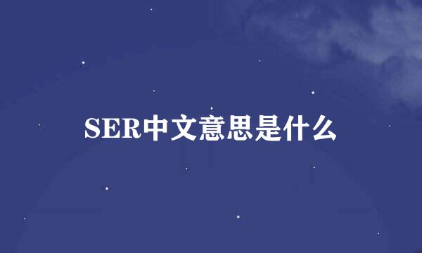 SER中文意思是什么