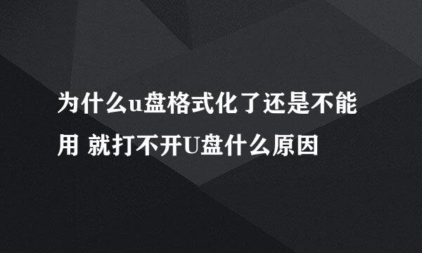 为什么u盘格式化了还是不能用 就打不开U盘什么原因