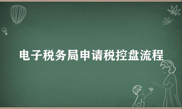 电子税务局申请税控盘流程