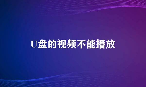 U盘的视频不能播放