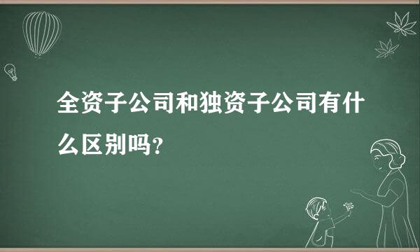 全资子公司和独资子公司有什么区别吗？