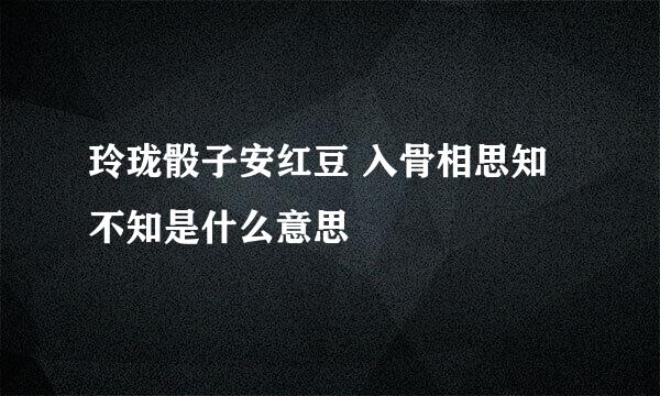 玲珑骰子安红豆 入骨相思知不知是什么意思