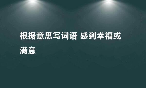 根据意思写词语 感到幸福或满意