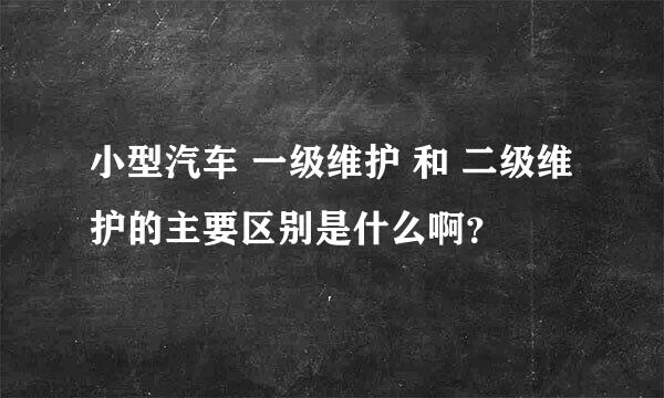 小型汽车 一级维护 和 二级维护的主要区别是什么啊？