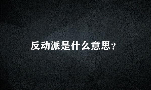 反动派是什么意思？