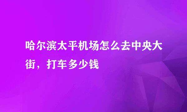 哈尔滨太平机场怎么去中央大街，打车多少钱