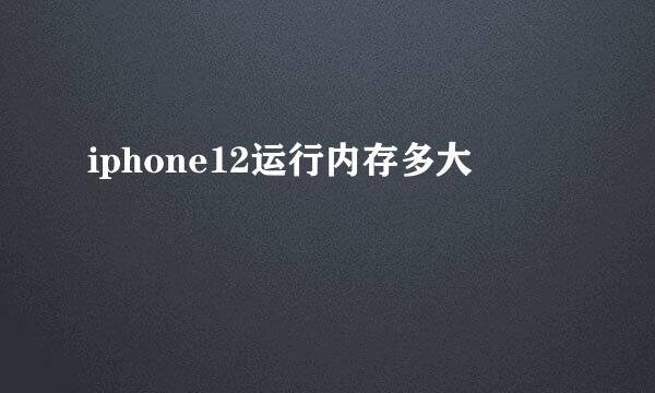 iphone12运行内存多大