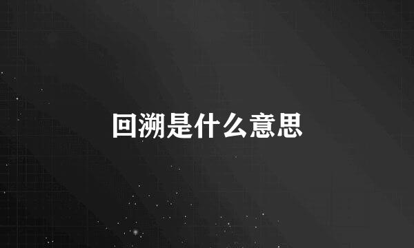 回溯是什么意思