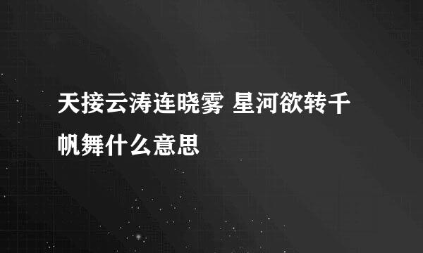 天接云涛连晓雾 星河欲转千帆舞什么意思