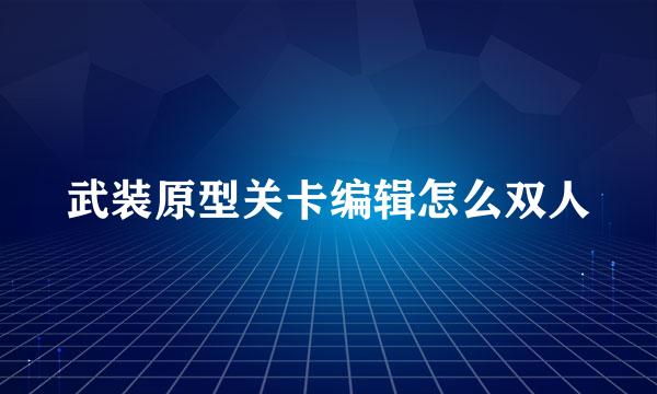 武装原型关卡编辑怎么双人