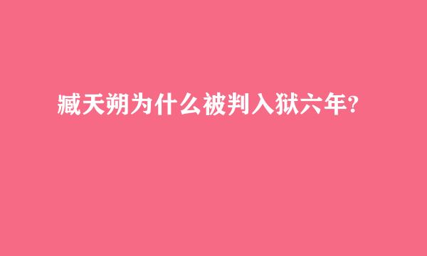 臧天朔为什么被判入狱六年?