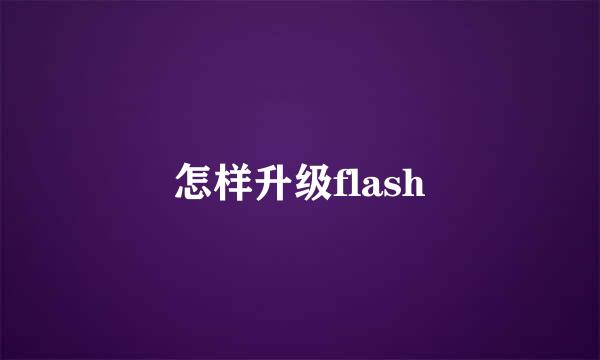 怎样升级flash