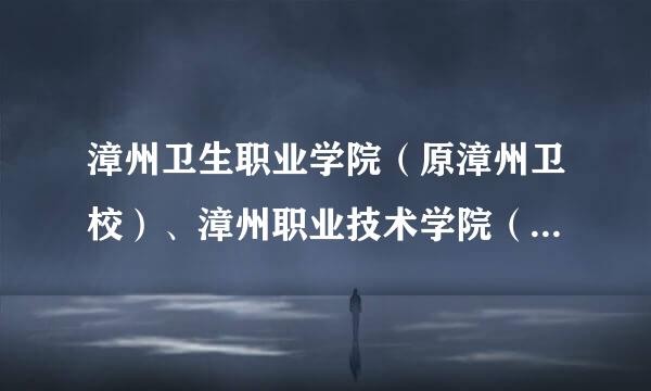 漳州卫生职业学院（原漳州卫校）、漳州职业技术学院（原漳州大学）、漳州城市职业学院（原漳州教育学院）