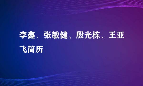 李鑫、张敏健、殷光栋、王亚飞简历