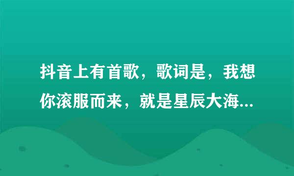 抖音上有首歌，歌词是，我想你滚服而来，就是星辰大海，是什么歌？