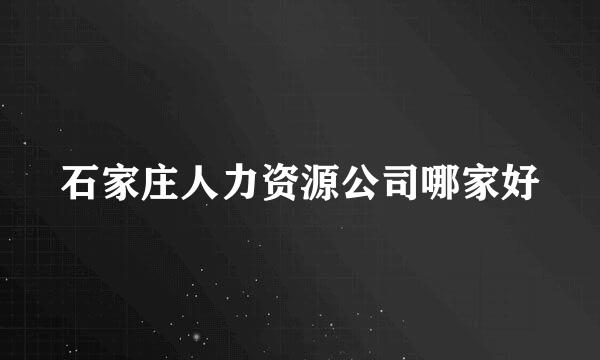 石家庄人力资源公司哪家好