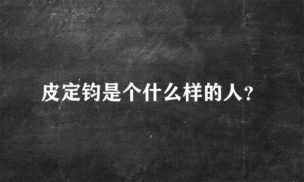 皮定钧是个什么样的人？