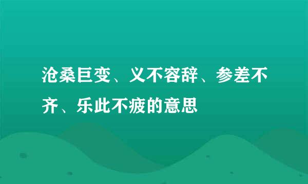 沧桑巨变、义不容辞、参差不齐、乐此不疲的意思