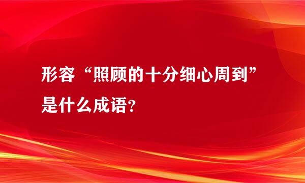 形容“照顾的十分细心周到”是什么成语？