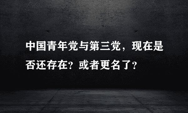 中国青年党与第三党，现在是否还存在？或者更名了？