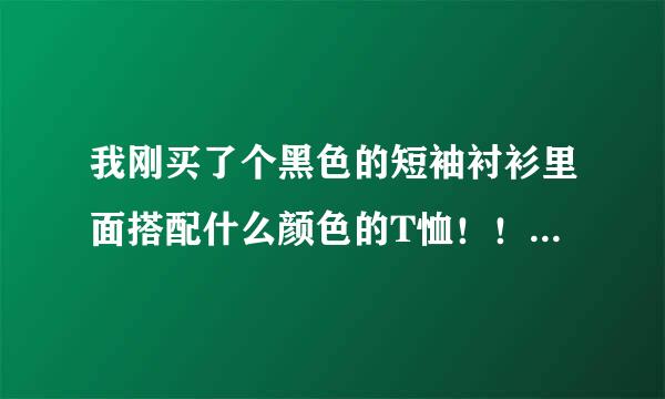 我刚买了个黑色的短袖衬衫里面搭配什么颜色的T恤！！！谢谢了