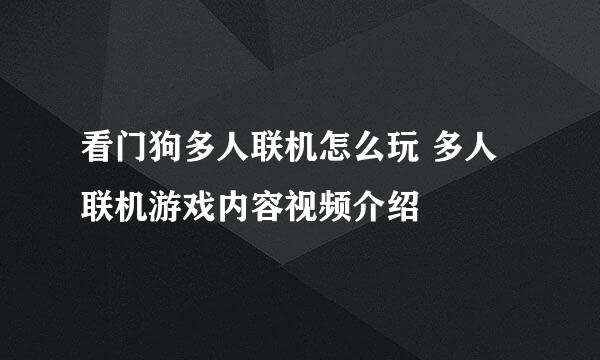 看门狗多人联机怎么玩 多人联机游戏内容视频介绍