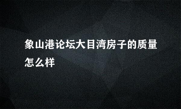 象山港论坛大目湾房子的质量怎么样