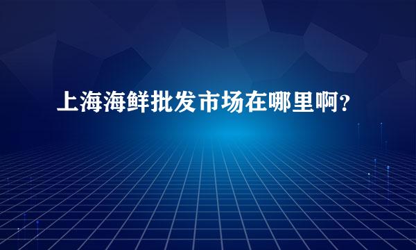 上海海鲜批发市场在哪里啊？