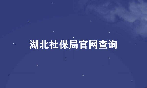 湖北社保局官网查询