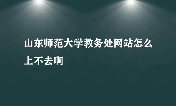 山东师范大学教务处网站怎么上不去啊