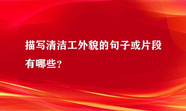 描写清洁工外貌的句子或片段有哪些？