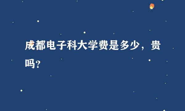 成都电子科大学费是多少，贵吗？