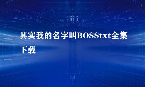 其实我的名字叫BOSStxt全集下载