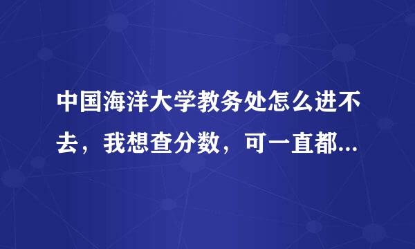 中国海洋大学教务处怎么进不去，我想查分数，可一直都进不去，还有没有其他办法？