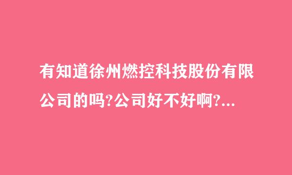 有知道徐州燃控科技股份有限公司的吗?公司好不好啊?小弟做调试的