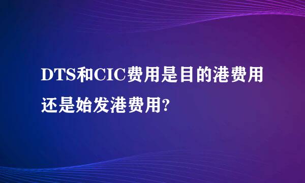 DTS和CIC费用是目的港费用还是始发港费用?