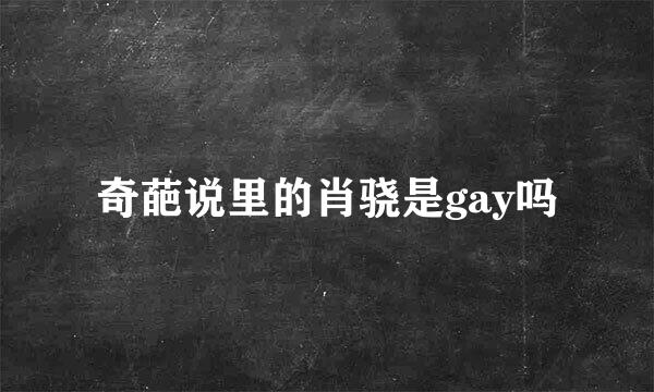 奇葩说里的肖骁是gay吗