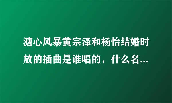 溏心风暴黄宗泽和杨怡结婚时放的插曲是谁唱的，什么名字，大鲍用的手机是什么型号