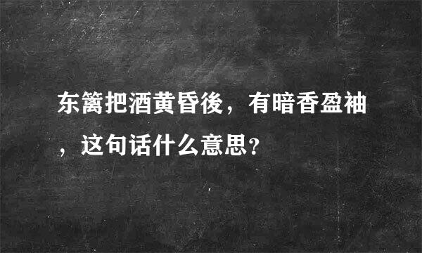 东篱把酒黄昏後，有暗香盈袖，这句话什么意思？