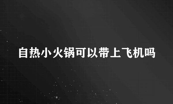 自热小火锅可以带上飞机吗