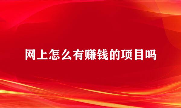 网上怎么有赚钱的项目吗