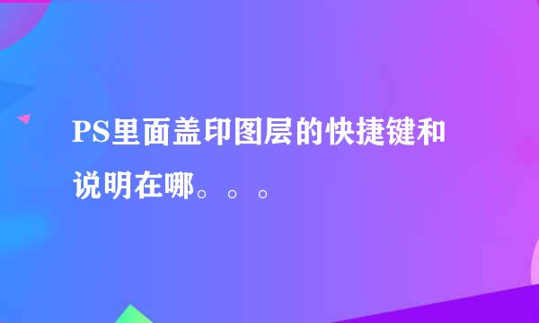 PS里面盖印图层的快捷键和说明在哪。。。